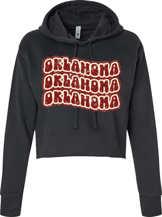 Black French Terry CROP Hoodie