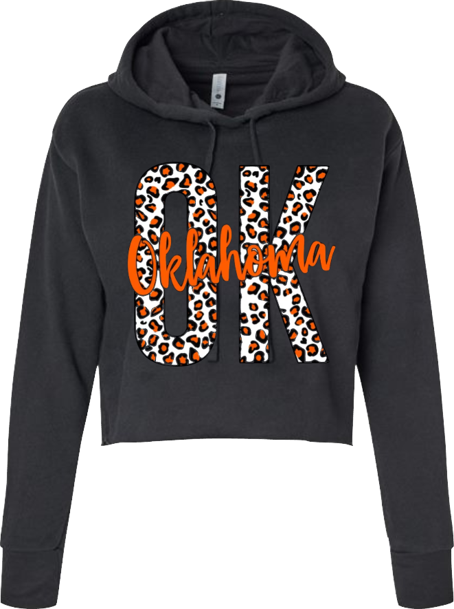 Black French Terry CROP Hoodie