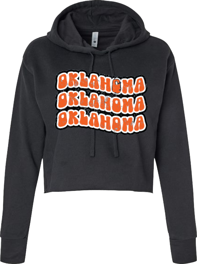 Black French Terry CROP Hoodie