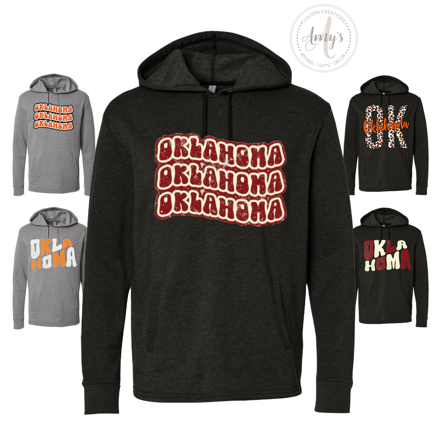 "French Terry" or Fleece Hoodie - Black or Gray