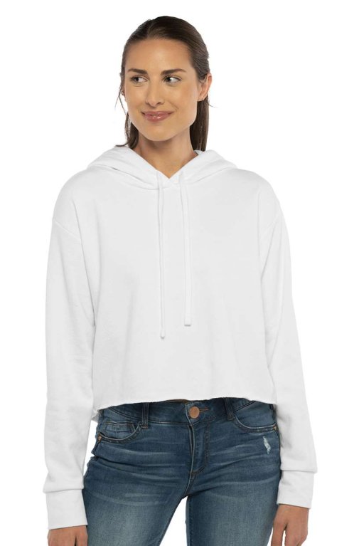 French Terry CROP Hoodie - White or Gray