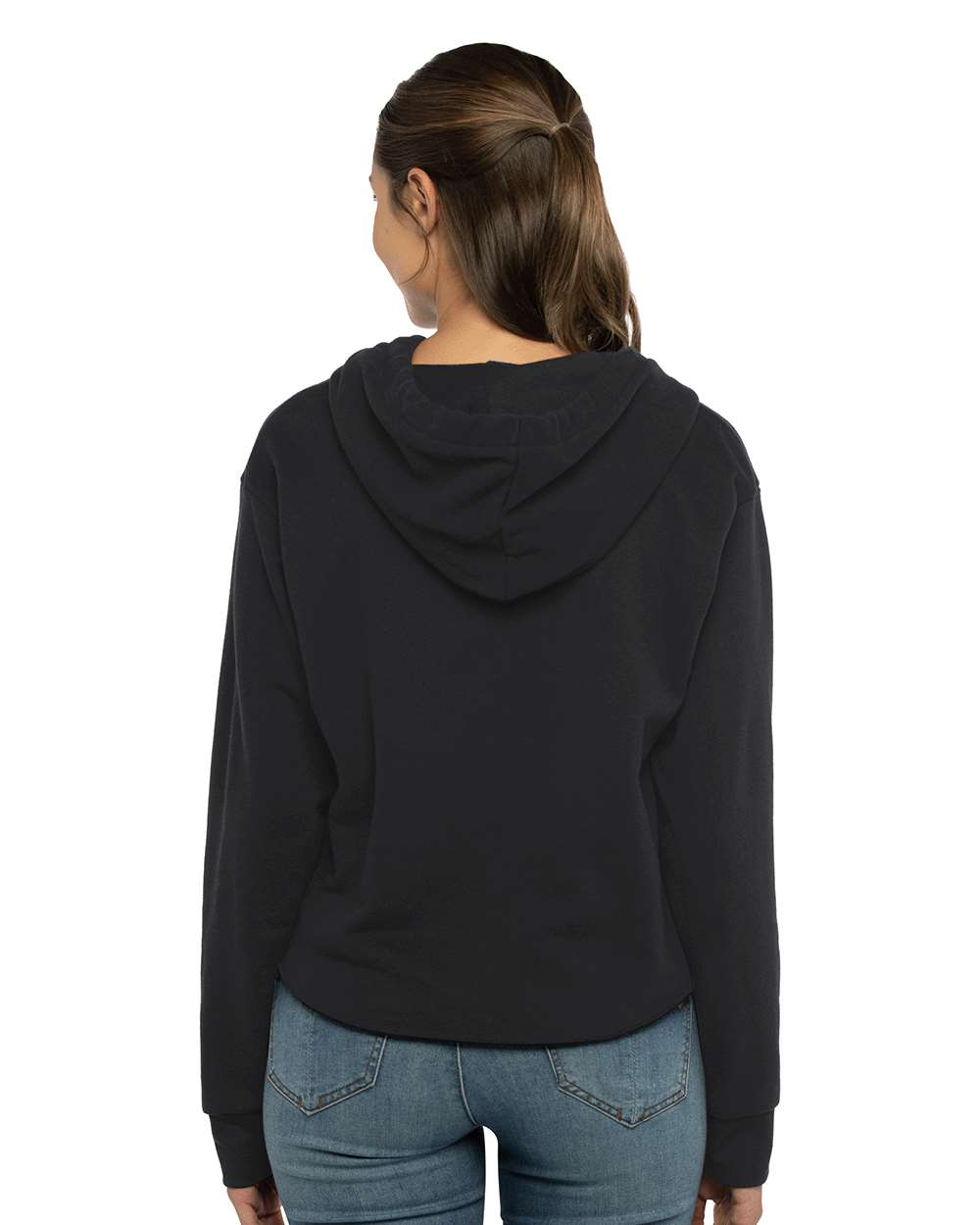 Black French Terry CROP Hoodie