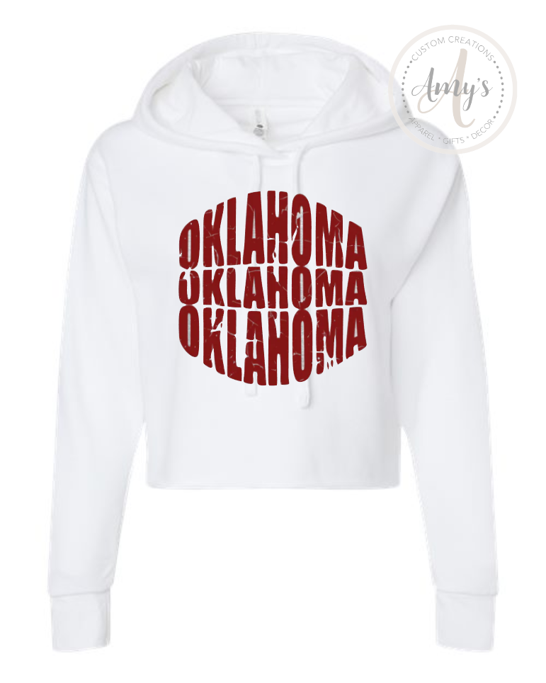 French Terry CROP Hoodie - White or Gray