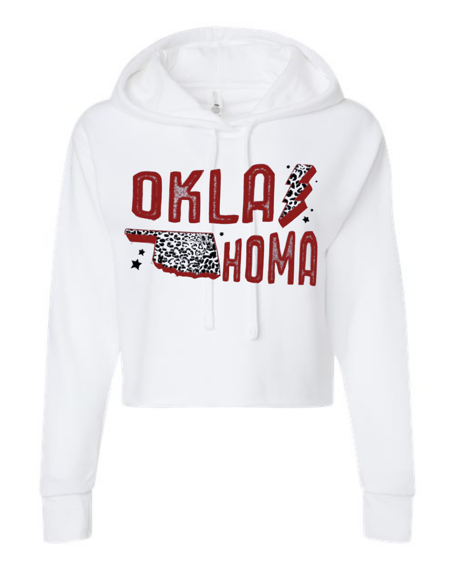 French Terry CROP Hoodie - White or Gray